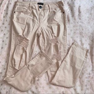 Light Blush Ripped Distressed Skinny Jeans
